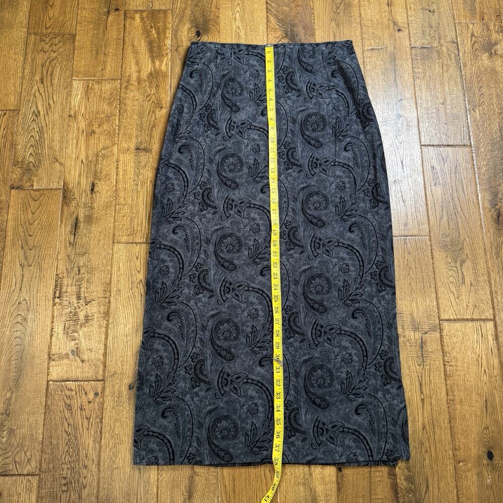 Bonnie Boynton Women's Suit Skirt Size L/XL Grey Black Paisley Print Vintage - Picture 5 of 14